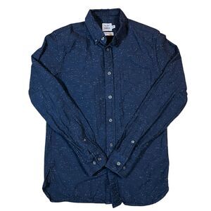 Flint and Tinder The Architect Shirt in Navy Donegal Slim Fit Casual Size XS